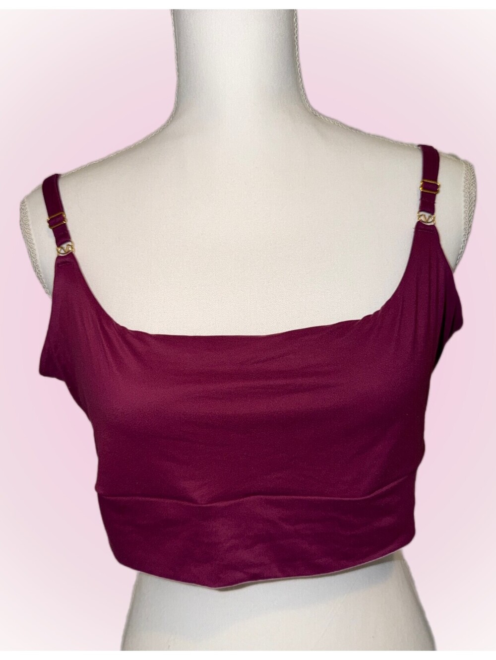 Victoria’s Secret Very Sexy Burgundy Bra Gold VS Logo XXL Adjustable Straps